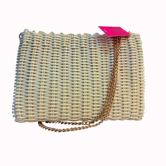 Simply Southern Key Largo Crossbody Cream Gold Tone Chain Strap Purse Summertime - Picture 2 of 16